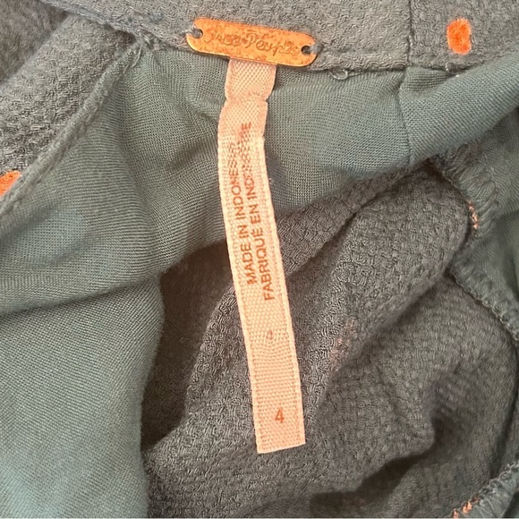 FREE PEOPLE Fit n Flare Tie Neck Boho Dress - Picture 9 of 9